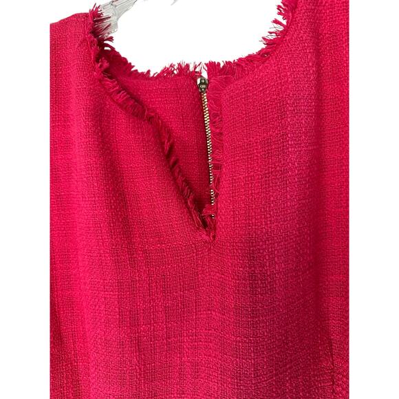 Karl Lagerfeld Dress Pink Sleeveless Tweed Twee Preppy Academia Work Size 8 - Picture 6 of 12